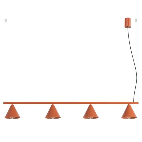 Lustres Acier Ocre Rouge E14 4 NOX