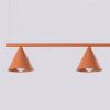 Lustres Acier Ocre Rouge E14 4 NOX