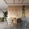 Lustres Acier Ocre Rouge E14 4 NOX
