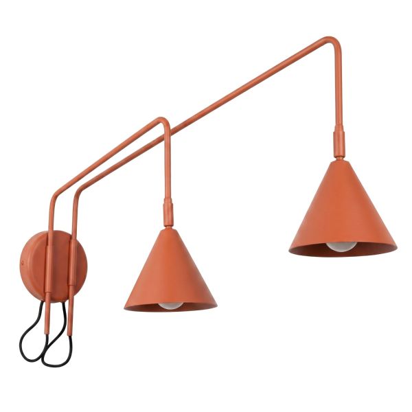 Appliques murales Acier Ocre Rouge E14 2 NOX