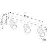 Plafonniers Aluminium Rose GU10 3 Karbon