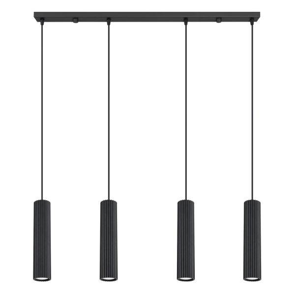 Suspensions Aluminium Noir GU10 4 Karbon