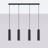 Suspensions Aluminium Noir GU10 4 Karbon