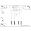 Suspensions Aluminium Noir GU10 4 Karbon