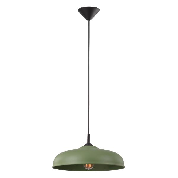 Suspensions Acier Vert Olive E27 1 Gina