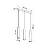 Suspensions Acier Taupe GU10 3 Lagos