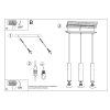 Suspensions Acier Bourgogne GU10 3 Lagos