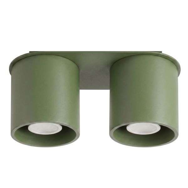 Plafonniers Aluminium Vert Olive GU10 2 Orbis