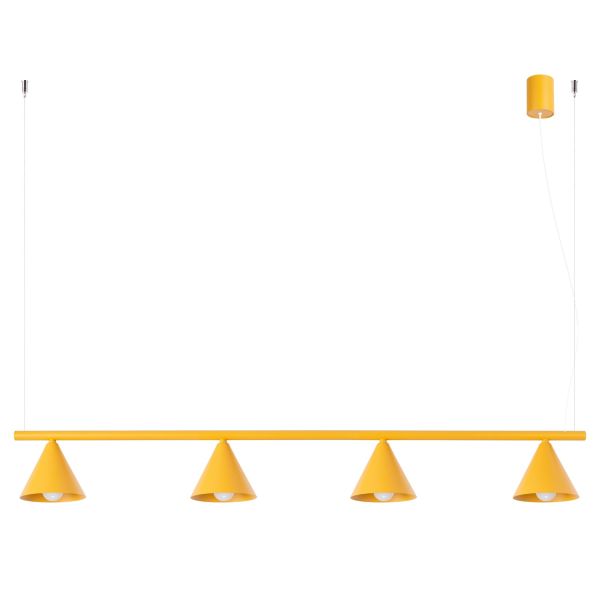 Lustres Acier Jaune E14 4 Nox