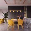 Lustres Acier Jaune E14 4 Nox