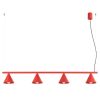 Lustres Acier Rouge E14 4 Nox