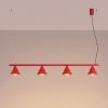 Lustres Acier Rouge E14 4 Nox
