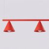 Lustres Acier Rouge E14 4 Nox