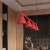 Lustres Acier Rouge E14 4 Nox