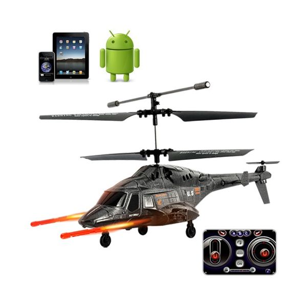 Helicopter apache RC pour iPhone/iPad/iPod/Android Phone (Camouflage de nuit)