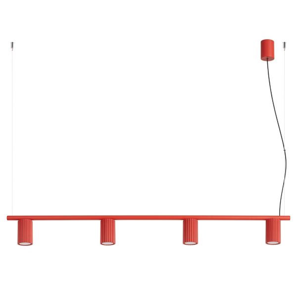 Lustres Aluminium Rouge GU10 4 Karbon