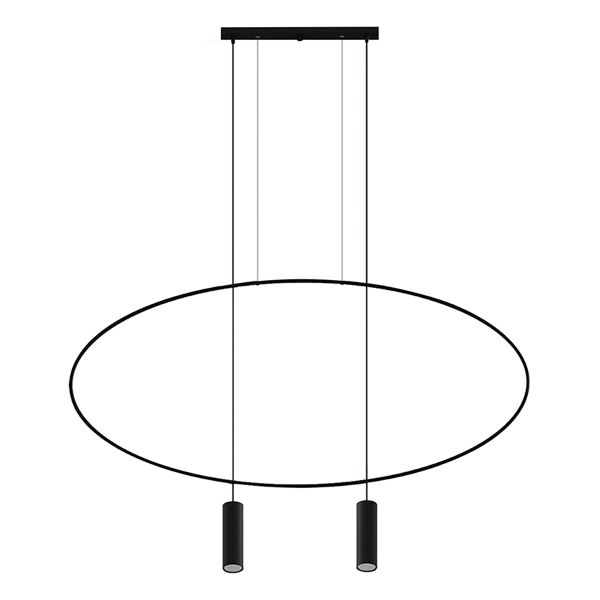 Suspensions Acier Noir GU10 2 Holar