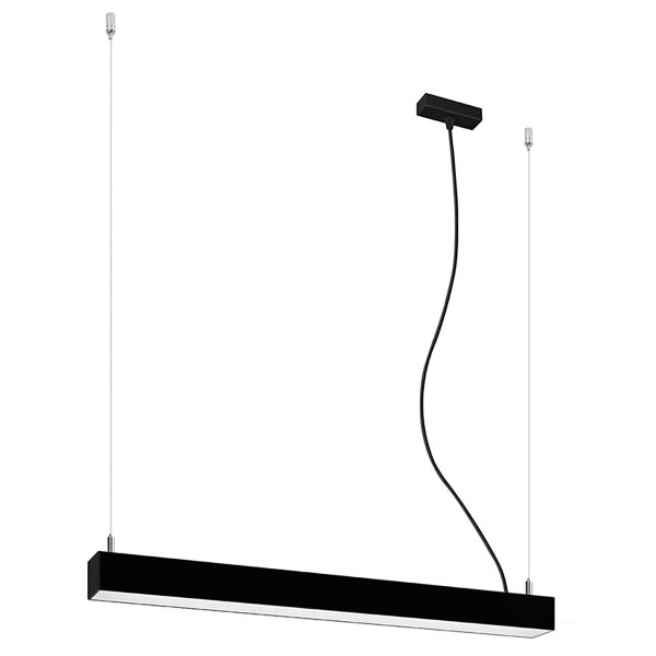 Suspensions Aluminium Noir LED 1 Pinne