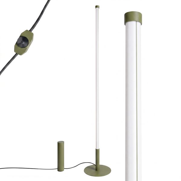 Lampadaire Acier Vert Olive LED 1 Trang
