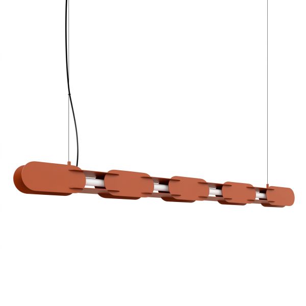 Suspensions Acier Ocre Rouge LED 1 Chain