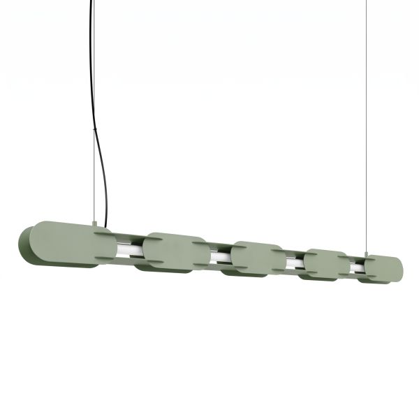 Suspensions Acier Vert Olive LED 1 Chain