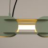 Suspensions Acier Vert Olive LED 1 Chain