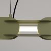 Suspensions Acier Vert Olive LED 1 Chain