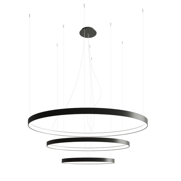 Lustres Aluminium Noir LED 3 Rio