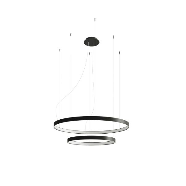Lustres Aluminium Noir LED 2 Rio