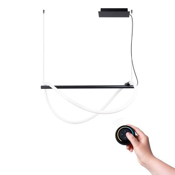 Suspensions Aluminium Noir LED 1 Galakse