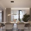 Suspensions Aluminium Noir LED 1 Galakse