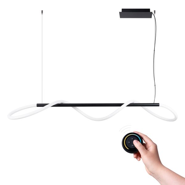 Suspensions Aluminium Noir LED 1 Galakse