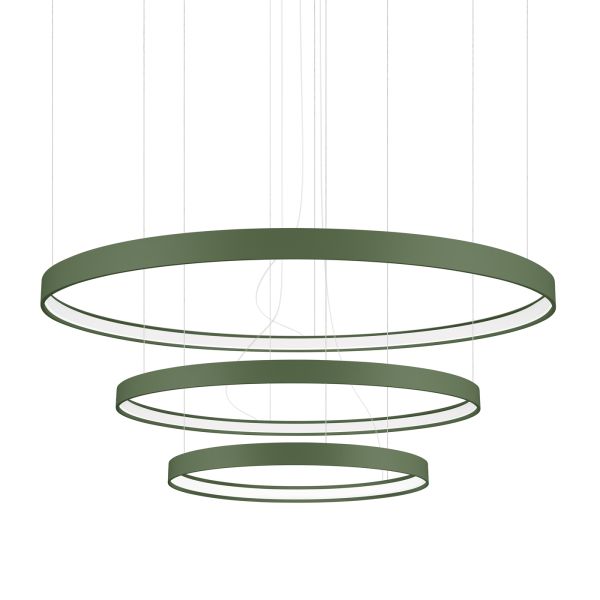 Lustres Aluminium Vert Olive LED 3 Rio