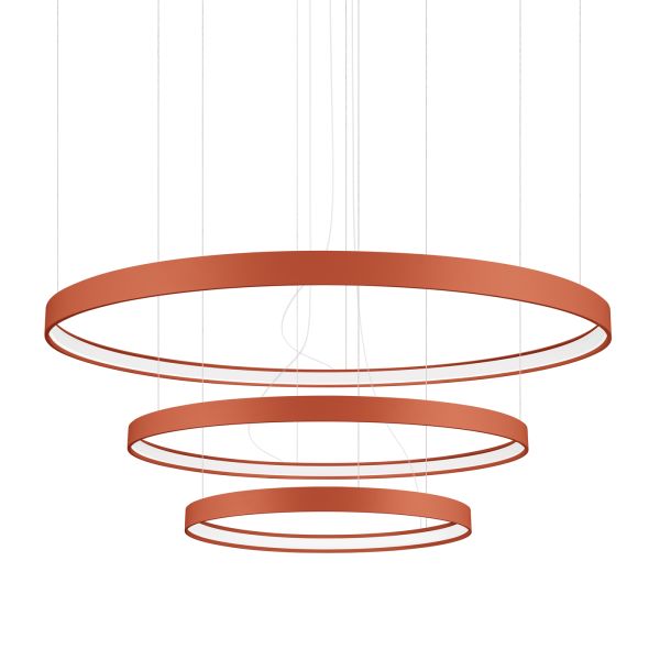 Lustres Aluminium Ocre Rouge LED 3 Rio